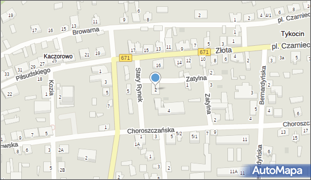 Tykocin, Stary Rynek, 2, mapa Tykocin