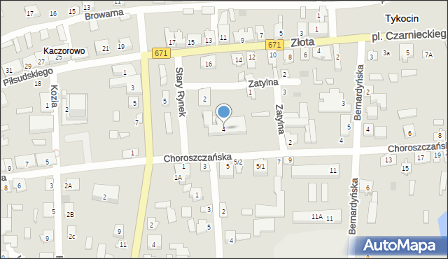 Tykocin, Stary Rynek, 4, mapa Tykocin