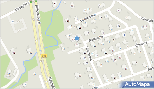 Ustroń, Stalmacha Pawła, 14, mapa Ustroń