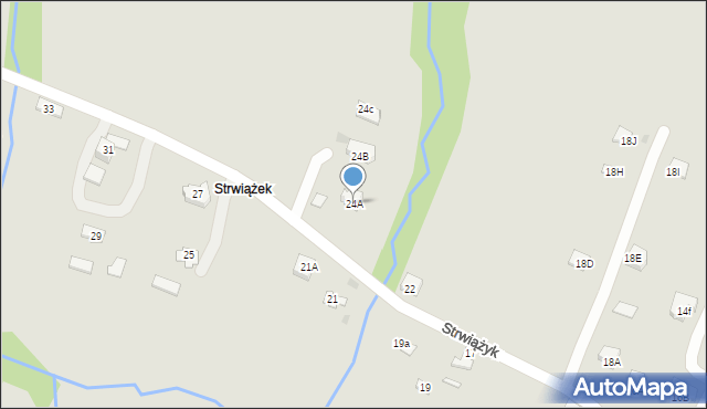 Ustrzyki Dolne, Strwiążyk, 24A, mapa Ustrzyki Dolne