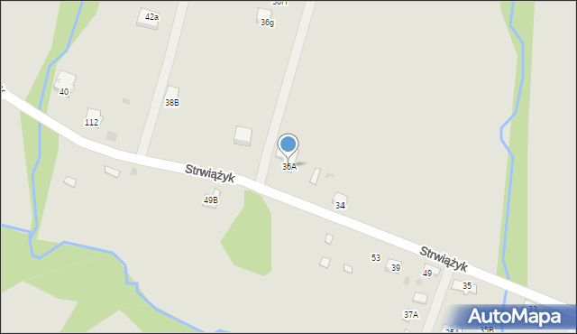 Ustrzyki Dolne, Strwiążyk, 36A, mapa Ustrzyki Dolne