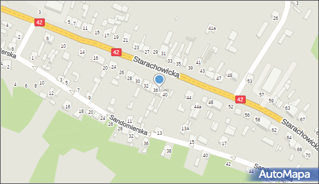 Wąchock, Starachowicka, 38, mapa Wąchock