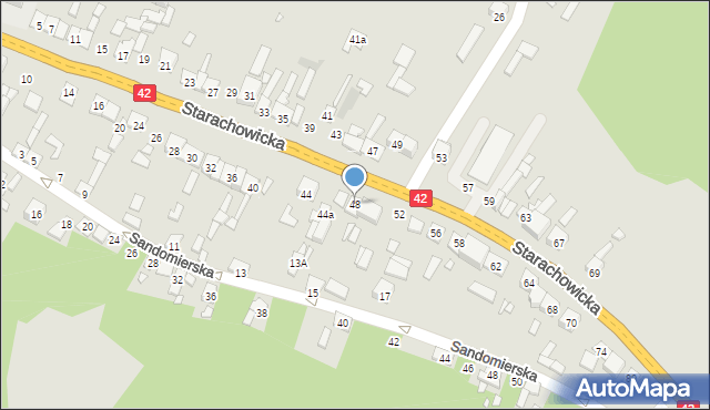 Wąchock, Starachowicka, 48, mapa Wąchock