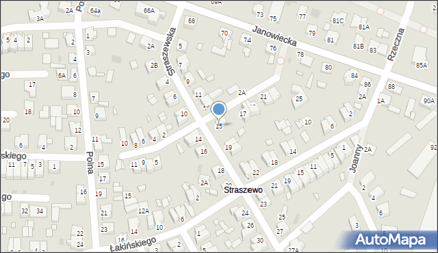 Wągrowiec, Straszewska, 15, mapa Wągrowiec