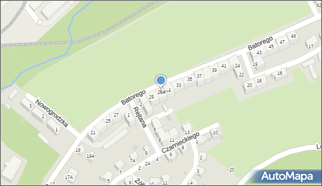 Wałbrzych, Stefana Batorego, 29A, mapa Wałbrzycha