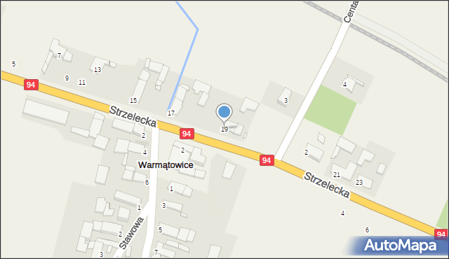 Warmątowice, Strzelecka, 19, mapa Warmątowice