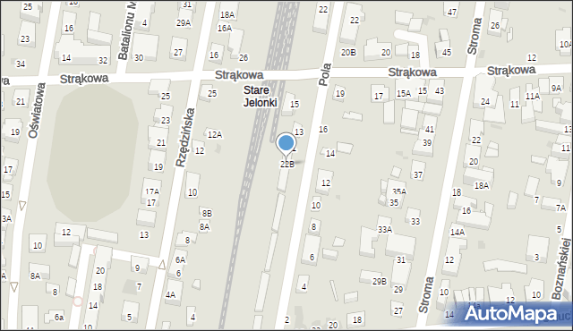 Warszawa, Strąkowa, 22B, mapa Warszawy