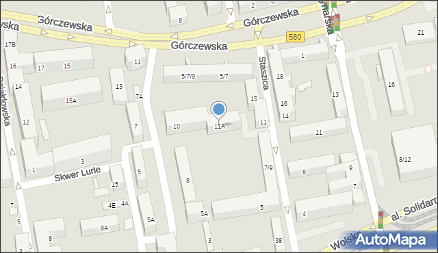 Warszawa, Staszica Stanisława, 11A, mapa Warszawy