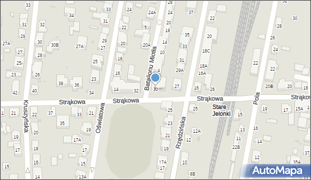 Warszawa, Strąkowa, 30, mapa Warszawy