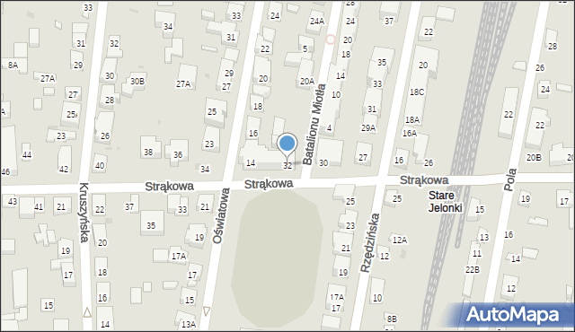 Warszawa, Strąkowa, 32, mapa Warszawy