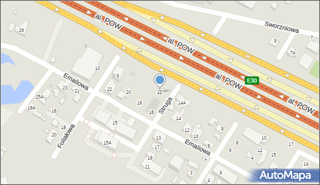 Warszawa, Struga Andrzeja, 12, mapa Warszawy