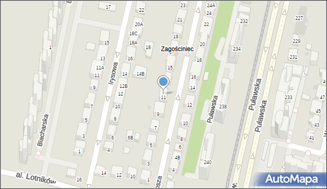 Warszawa, Stwosza Wita, 11A, mapa Warszawy