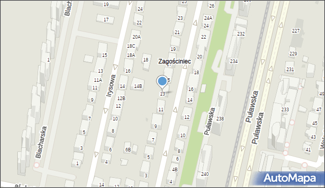 Warszawa, Stwosza Wita, 13, mapa Warszawy