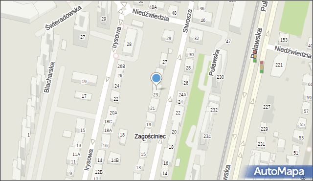 Warszawa, Stwosza Wita, 23A, mapa Warszawy