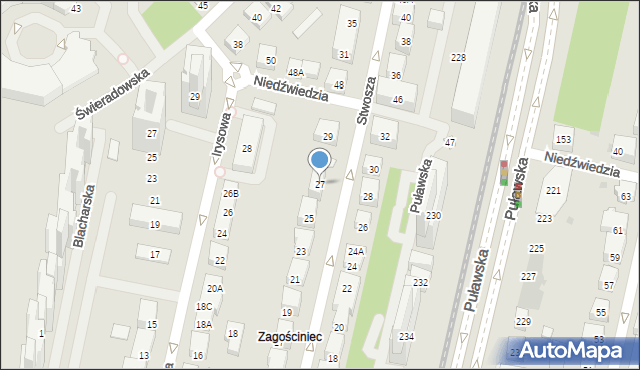 Warszawa, Stwosza Wita, 27, mapa Warszawy