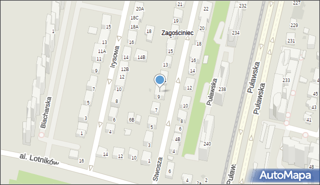 Warszawa, Stwosza Wita, 9A, mapa Warszawy