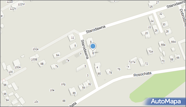 Warszawa, Starodawna, 6, mapa Warszawy