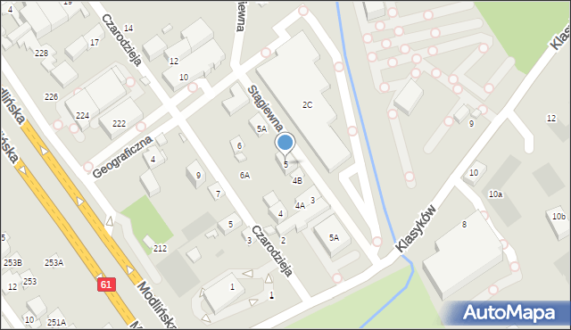 Warszawa, Stągiewna, 5, mapa Warszawy