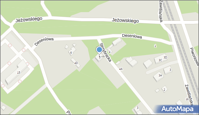 Warszawa, Strzybnicka, 5, mapa Warszawy