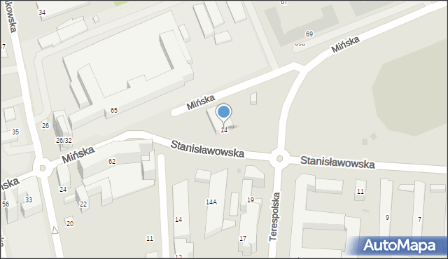 Warszawa, Stanisławowska, 14, mapa Warszawy