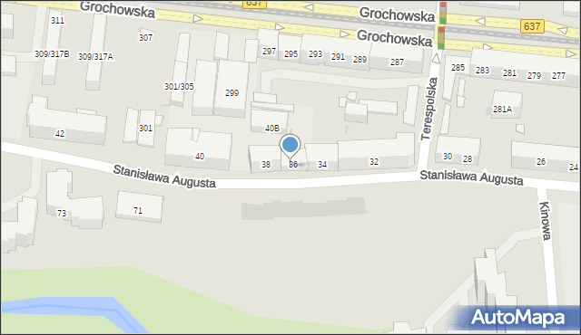 Warszawa, Stanisława Augusta, 40A, mapa Warszawy