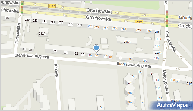 Warszawa, Stanisława Augusta, 16, mapa Warszawy