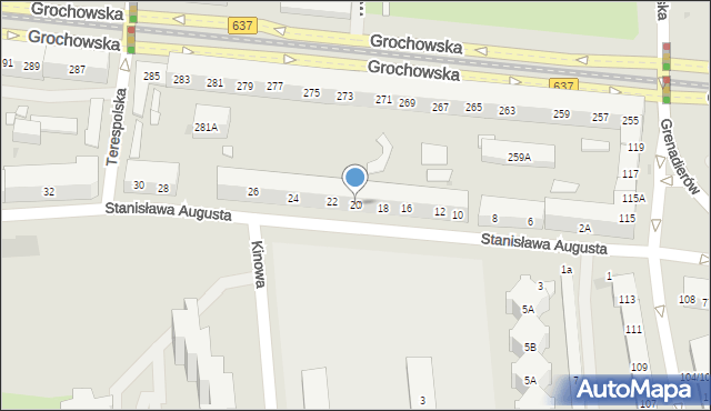 Warszawa, Stanisława Augusta, 20, mapa Warszawy