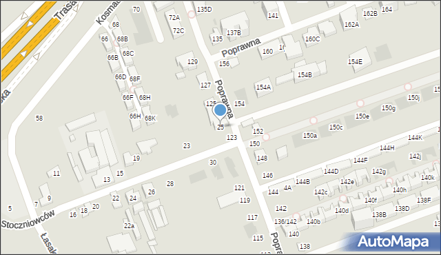 Warszawa, Stoczniowców, 25, mapa Warszawy