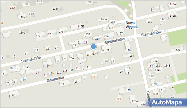 Warszawa, Stelmachów, 24A, mapa Warszawy