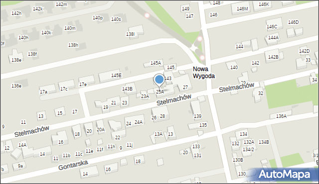 Warszawa, Stelmachów, 25A, mapa Warszawy