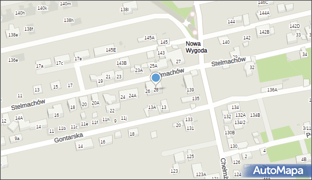 Warszawa, Stelmachów, 28, mapa Warszawy