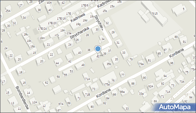 Warszawa, Strycharska, 41, mapa Warszawy