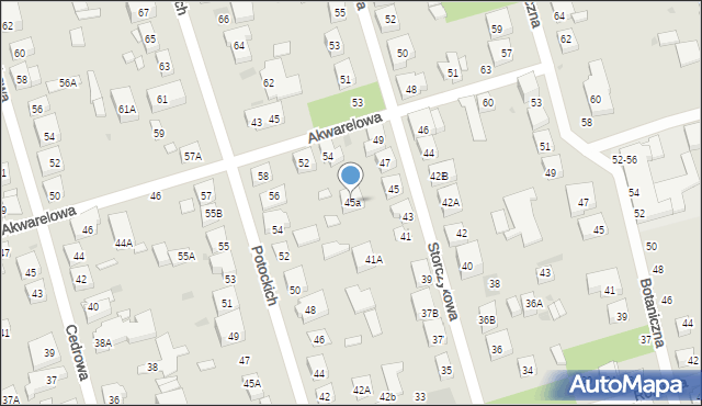 Warszawa, Storczykowa, 45a, mapa Warszawy