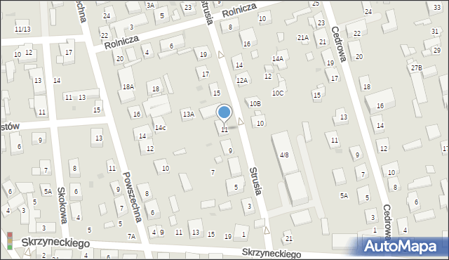 Warszawa, Strusia Józefa, 11, mapa Warszawy