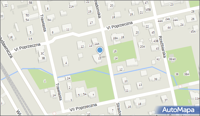 Warszawa, Stradomska, 13, mapa Warszawy