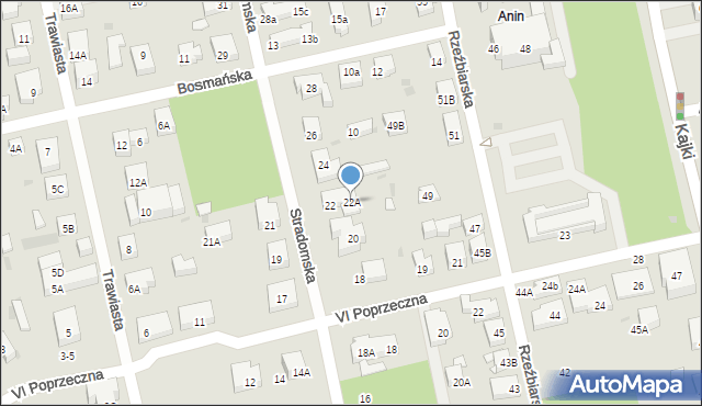 Warszawa, Stradomska, 22A, mapa Warszawy