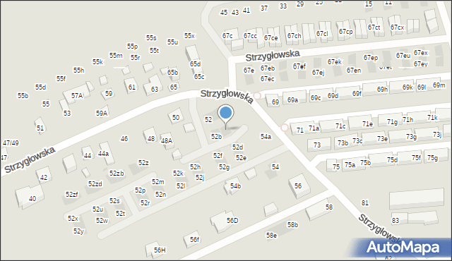 Warszawa, Strzygłowska, 52c, mapa Warszawy