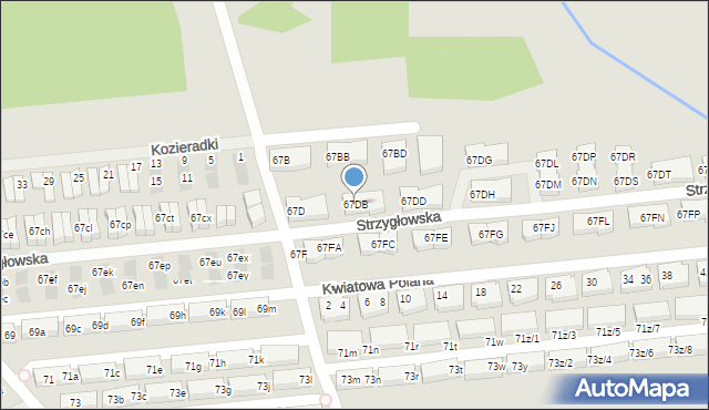 Warszawa, Strzygłowska, 67DB, mapa Warszawy