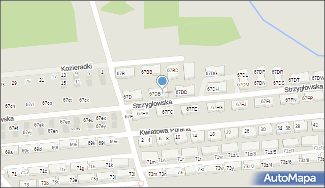 Warszawa, Strzygłowska, 67DC, mapa Warszawy