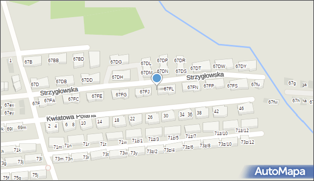 Warszawa, Strzygłowska, 67FK, mapa Warszawy