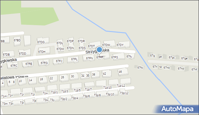 Warszawa, Strzygłowska, 67FP, mapa Warszawy