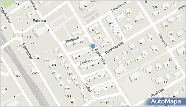 Warszawa, Stargardzka, 14, mapa Warszawy