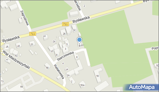 Warszawa, Starczewska, 9, mapa Warszawy