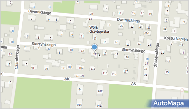 Warszawa, Starzyńskiego Stefana, 14, mapa Warszawy