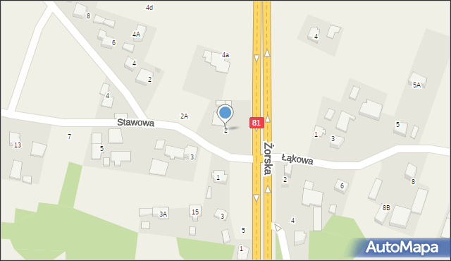 Warszowice, Stawowa, 2, mapa Warszowice