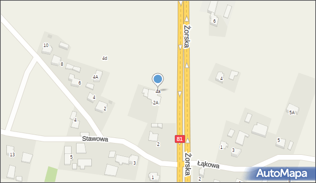 Warszowice, Stawowa, 4a, mapa Warszowice