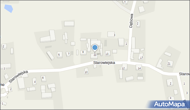 Warzno, Starowiejska, 11, mapa Warzno