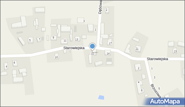 Warzno, Starowiejska, 12, mapa Warzno