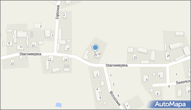 Warzno, Starowiejska, 21, mapa Warzno