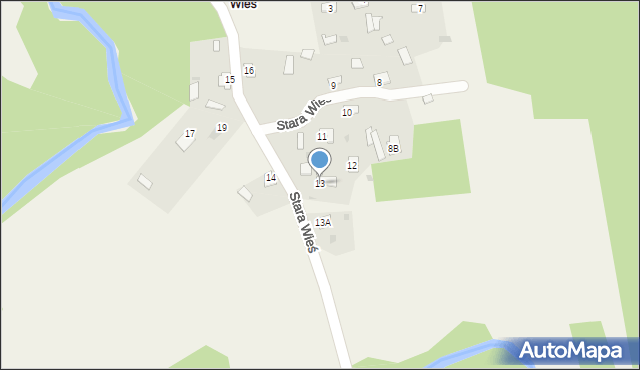 Wąsosz, Stara Wieś, 13, mapa Wąsosz